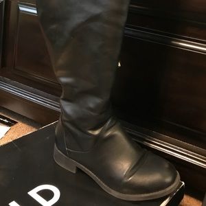 Over the knee black side plus size boots
